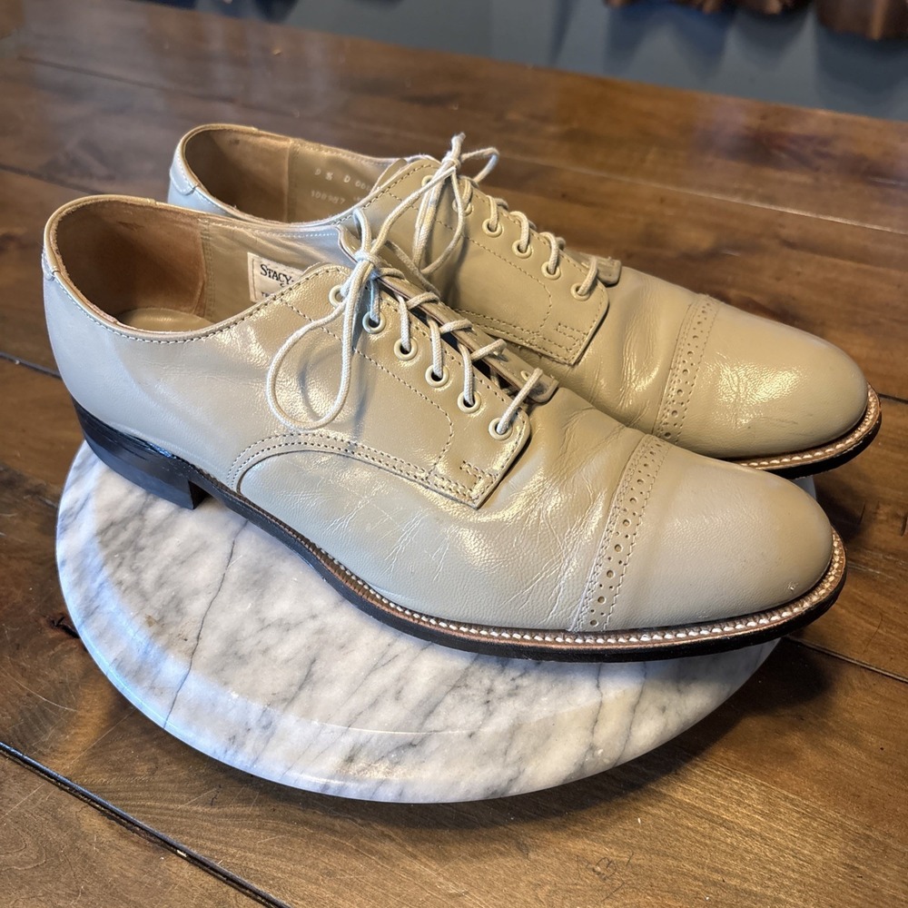 VTG Stacy Adams Madison Men's‎ Oxford Cap Toe Gray Dress Shoes Sz 9.5 D